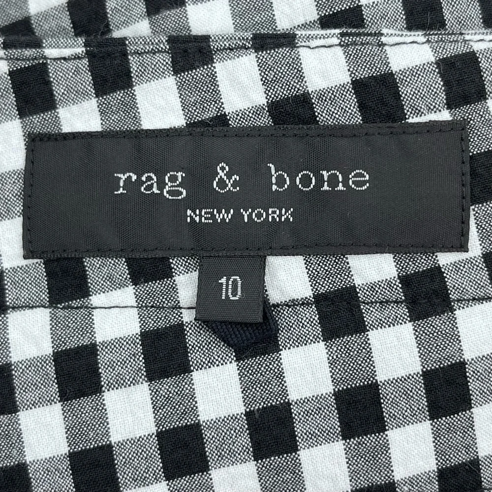 Rag & Bone Camille Cotton Black/White Gingham High Waist Paperbag Shorts Size 10